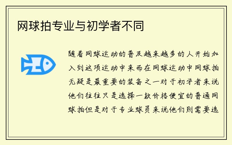 网球拍专业与初学者不同