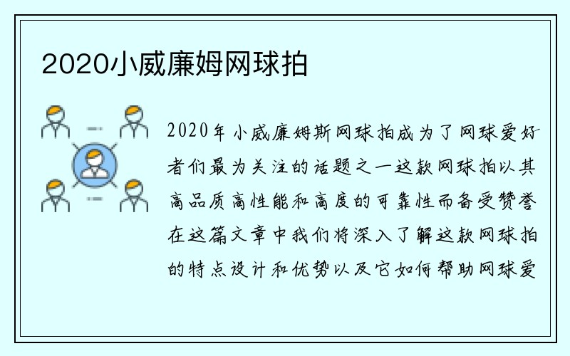 2020小威廉姆网球拍