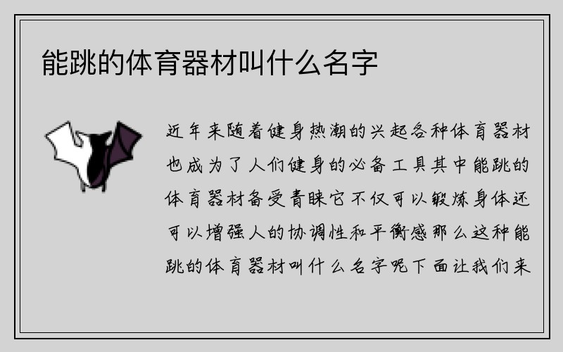 能跳的体育器材叫什么名字