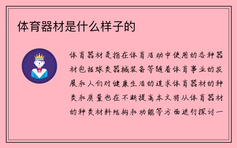 体育器材是什么样子的